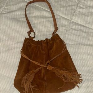 Elegant Brown Suede Hobo Bag